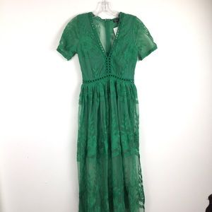 DRESS DAY Green Maxi Dress Size S